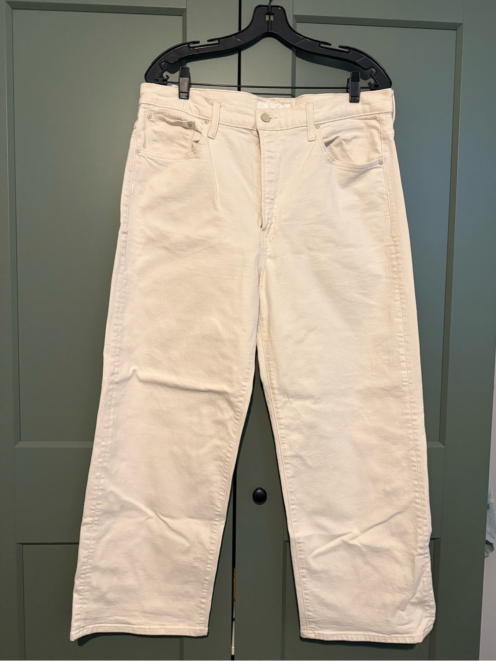 MOTHER White Cropped Ankle Jeans